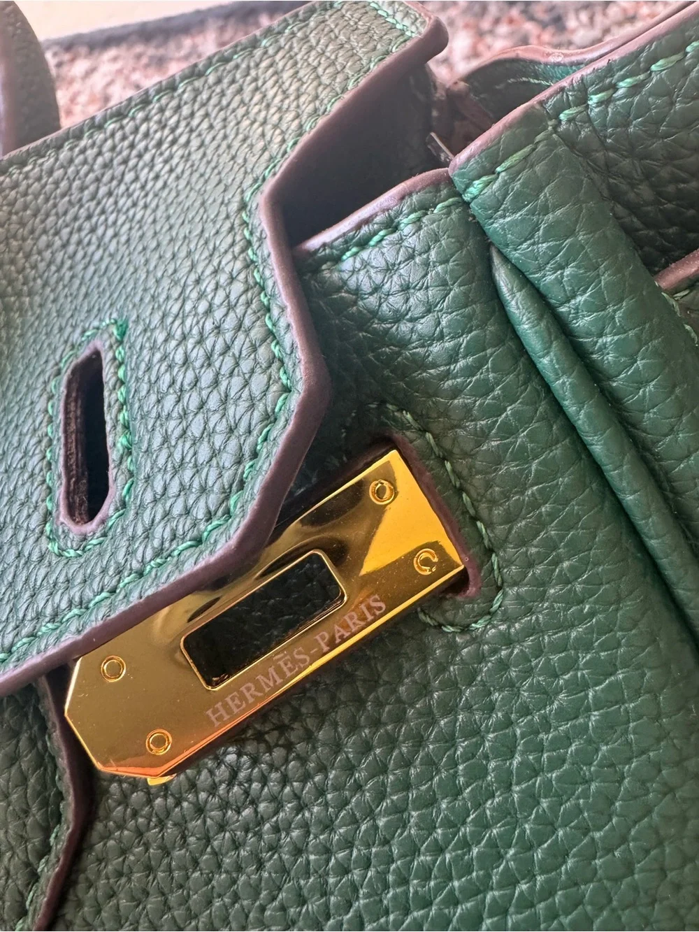 & Other Stories Dark Green Leather Top-Handle Satchel with Gold Hardware New 🆕